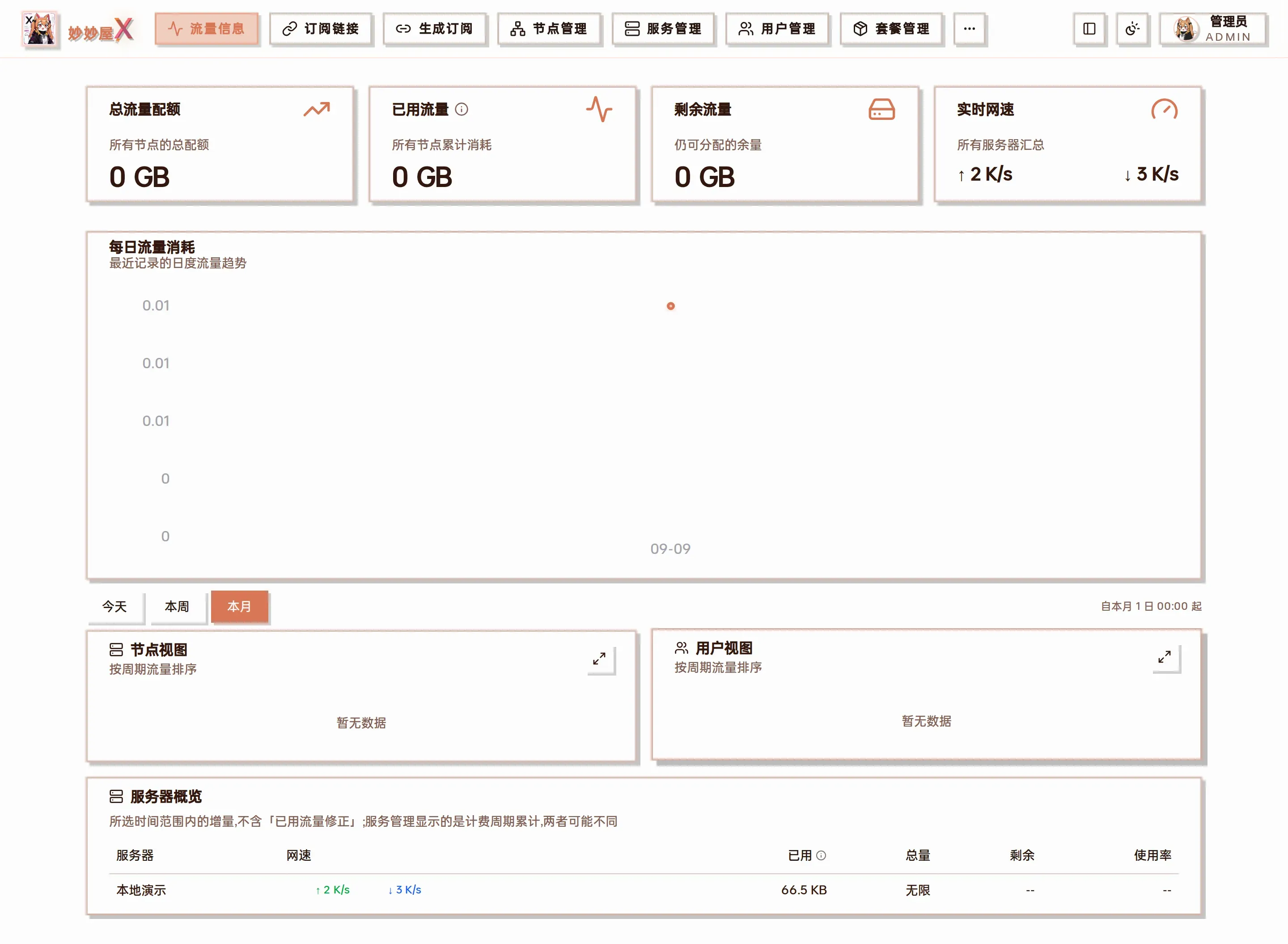 流量信息首页截图